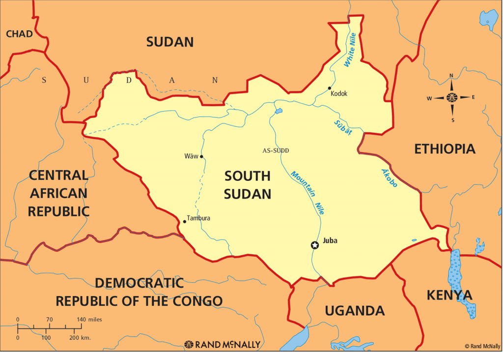 South+Sudan+map