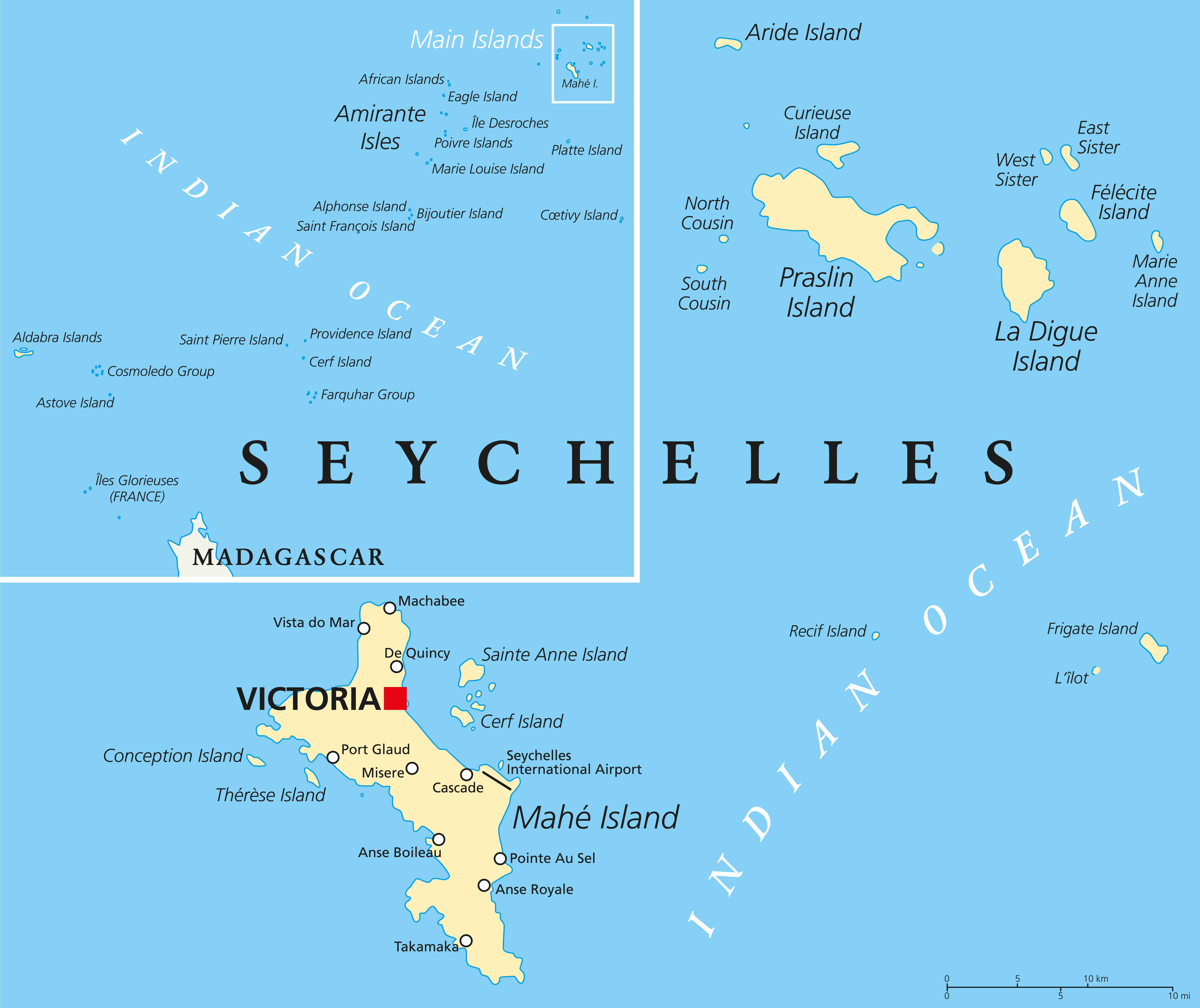 Seychelles Political Map